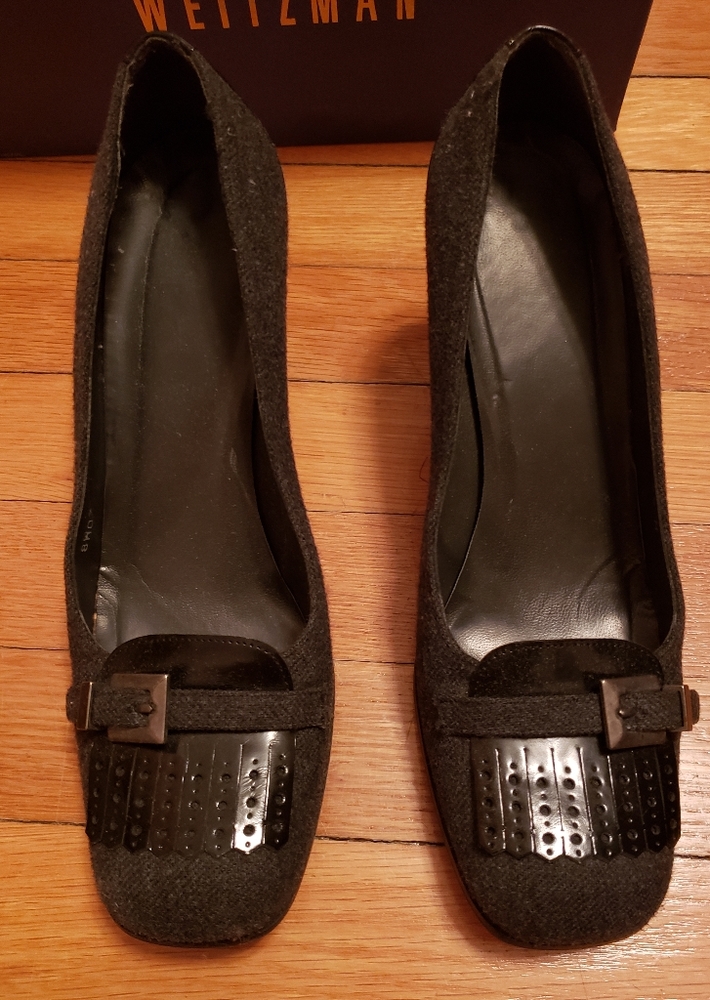 Stuart Weitzman grey flannel Kilton pumps